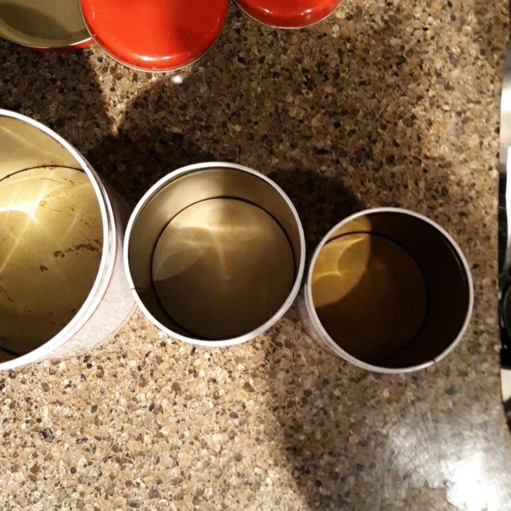 Vintage Tin Nesting Canister Set Of 4 Vintage - Picture 9 of 15